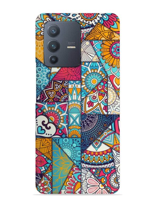 Patchwork Pattern Vintage Snap Case for Vivo V23 (5G)