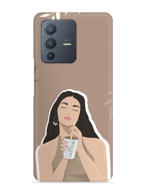 Girl With Coffee Snap Case for Vivo V23 (5G)