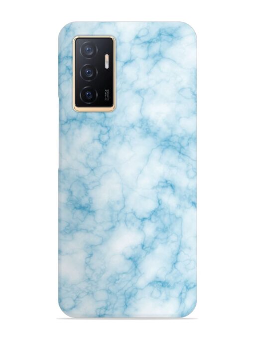 Blue White Natural Marble Snap Case for Vivo V23E (5G) Zapvi