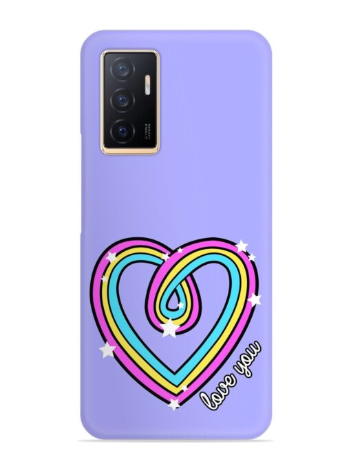 Colorful Rainbow Heart Snap Case for Vivo V23E (5G)