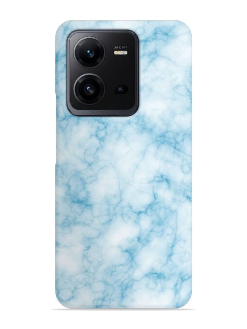 Blue White Natural Marble Snap Case for Vivo V25 (5G)