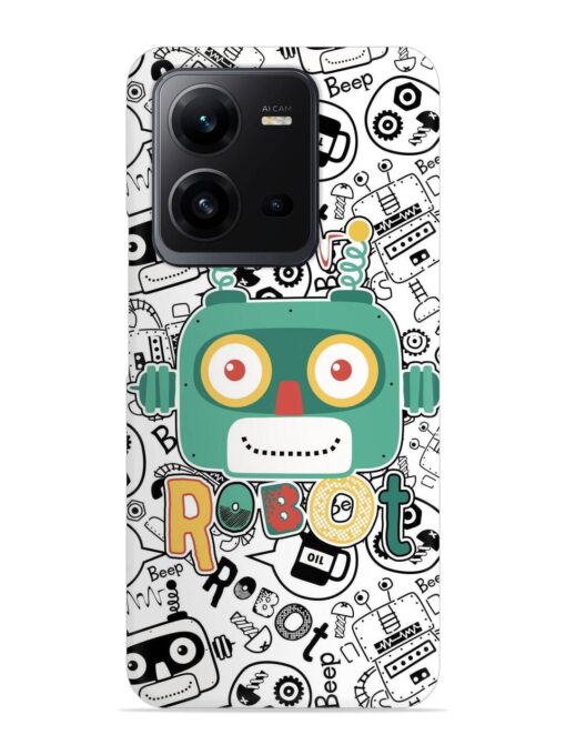 Robot Modern Seamless Pattern Snap Case for Vivo V25 (5G) Zapvi