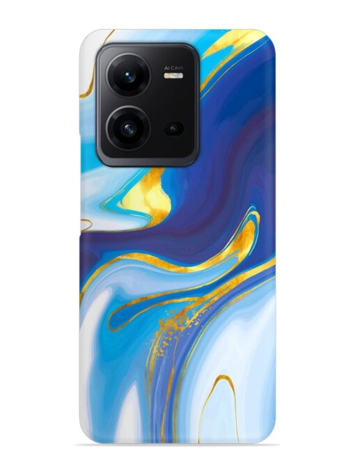 Watercolor Background With Golden Foil Snap Case for Vivo V25 (5G) Zapvi