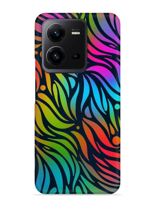 Abstract Leaf Design Snap Case for Vivo V25 (5G) Zapvi