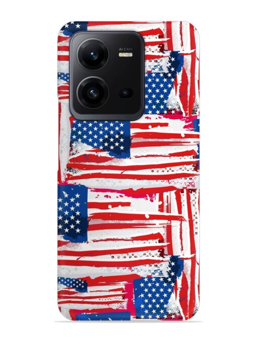 Usa Flag Seamless Snap Case for Vivo V25 (5G) Zapvi