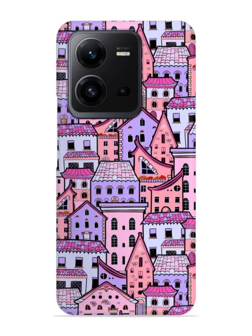 Seamless Pattern Houses Snap Case for Vivo V25 (5G) Zapvi