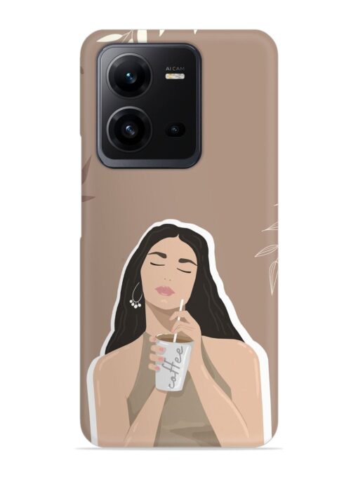 Girl With Coffee Snap Case for Vivo V25 (5G) Zapvi