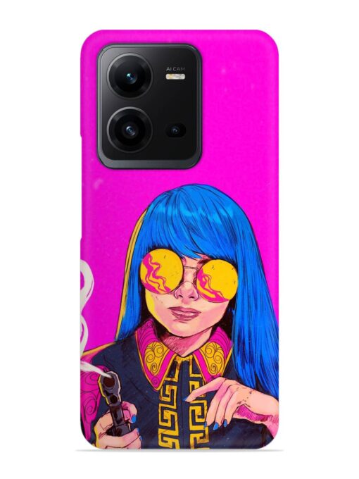 Aesthetic Anime Girl Snap Case for Vivo V25 (5G)