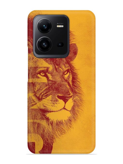 Gold Lion Crown Art Snap Case for Vivo V25 (5G) Zapvi