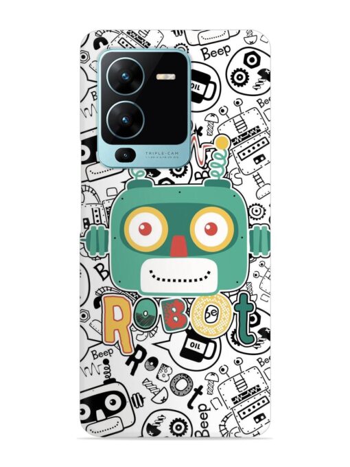 Robot Modern Seamless Pattern Snap Case for Vivo V25 Pro (5G) Zapvi