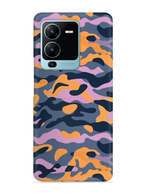 Camouflage Army Military English Orange Art Snap Case for Vivo V25 Pro (5G) Zapvi