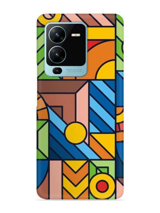 Colorful Geometric Snap Case for Vivo V25 Pro (5G) Zapvi