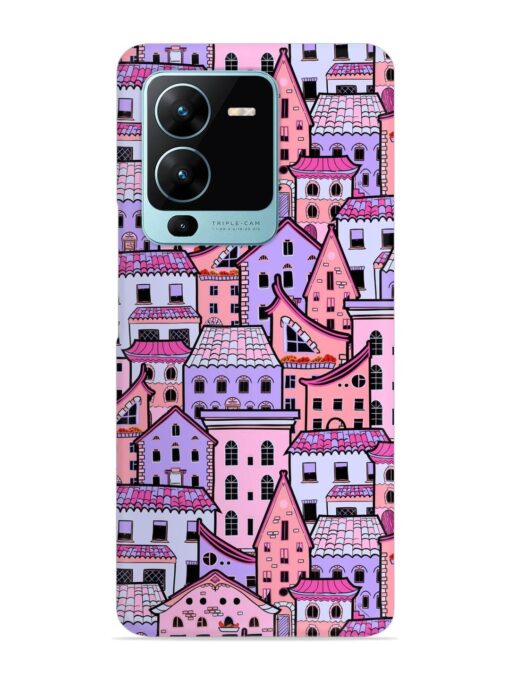 Seamless Pattern Houses Snap Case for Vivo V25 Pro (5G) Zapvi