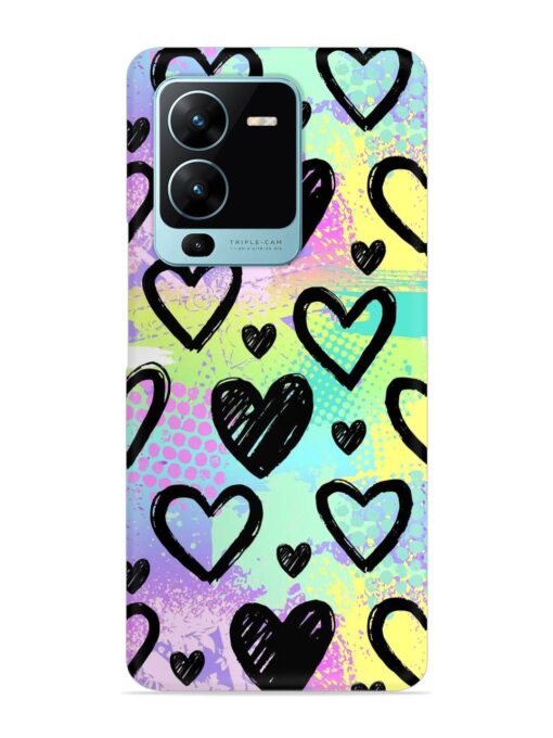 Bright Pattern Hearts Snap Case for Vivo V25 Pro (5G)