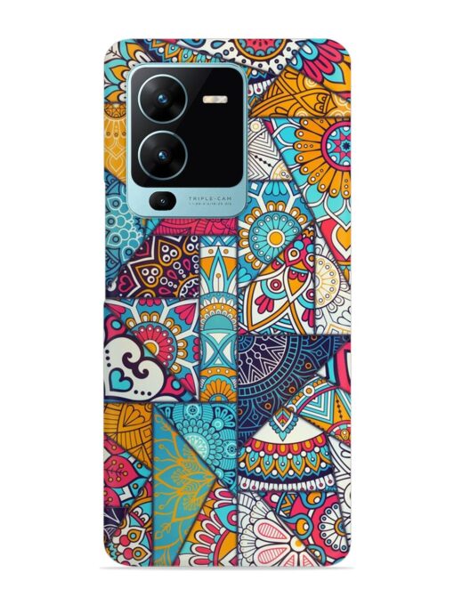 Patchwork Pattern Vintage Snap Case for Vivo V25 Pro (5G) Zapvi