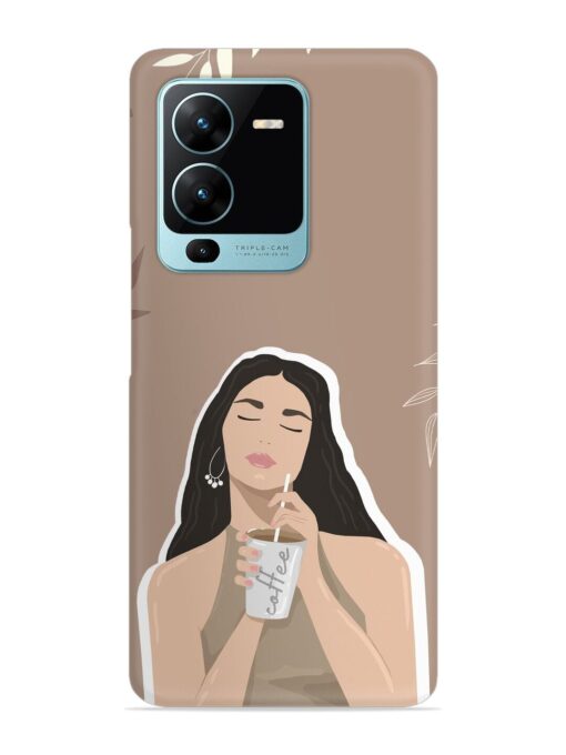 Girl With Coffee Snap Case for Vivo V25 Pro (5G) Zapvi