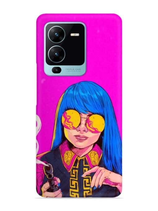 Aesthetic Anime Girl Snap Case for Vivo V25 Pro (5G)