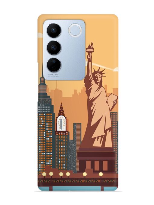 New York Statue Of Liberty Architectural Scenery Snap Case for Vivo V27 (5G)