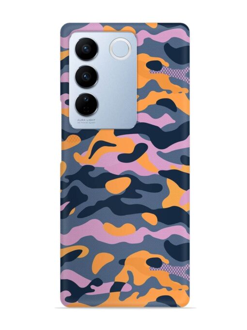 Camouflage Army Military English Orange Art Snap Case for Vivo V27 (5G)