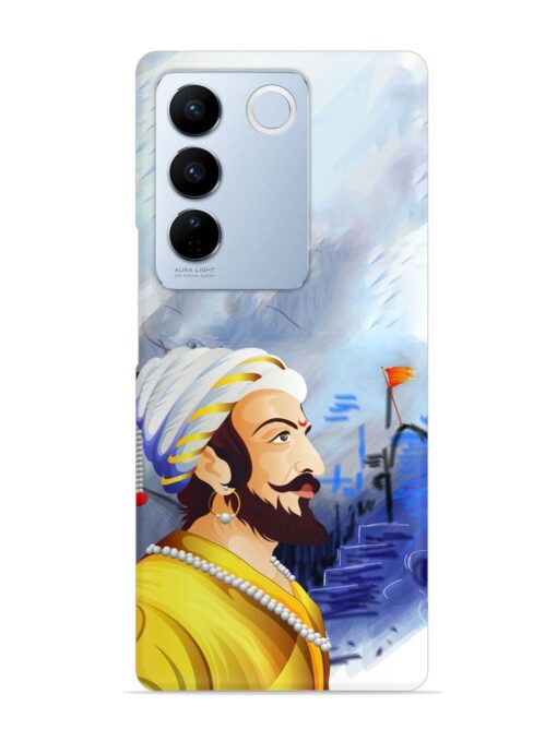 Shivaji Maharaj Color Paint Art Snap Case for Vivo V27 (5G) Zapvi