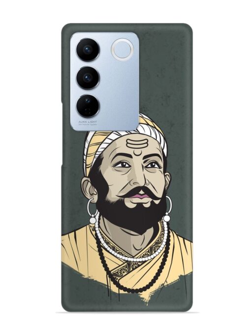 Shivaji Maharaj Vector Art Snap Case for Vivo V27 (5G) Zapvi