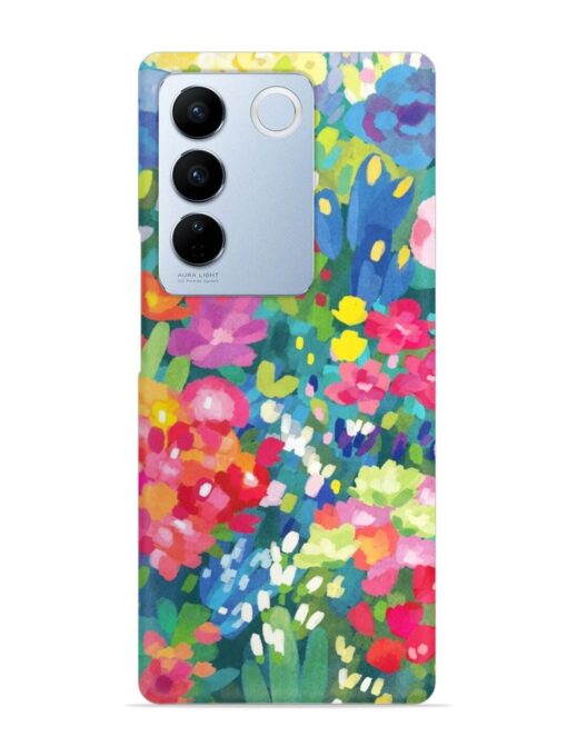 Watercolor Flower Art Snap Case for Vivo V27 (5G) Zapvi