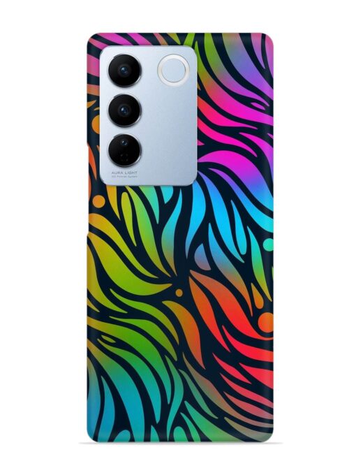 Abstract Leaf Design Snap Case for Vivo V27 (5G) Zapvi