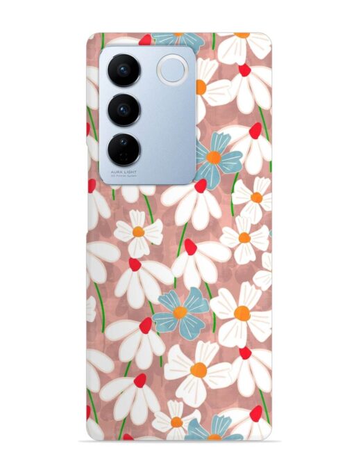 Abstract Petal Flowers Snap Case for Vivo V27 (5G) Zapvi