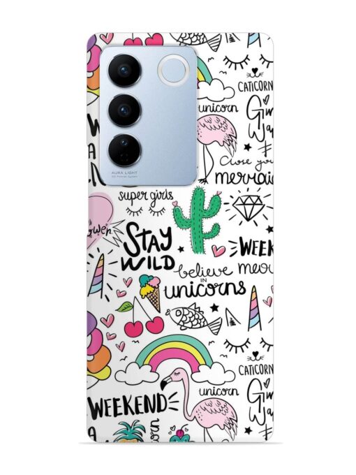 Unicorn Ice Cream Snap Case for Vivo V27 (5G) Zapvi