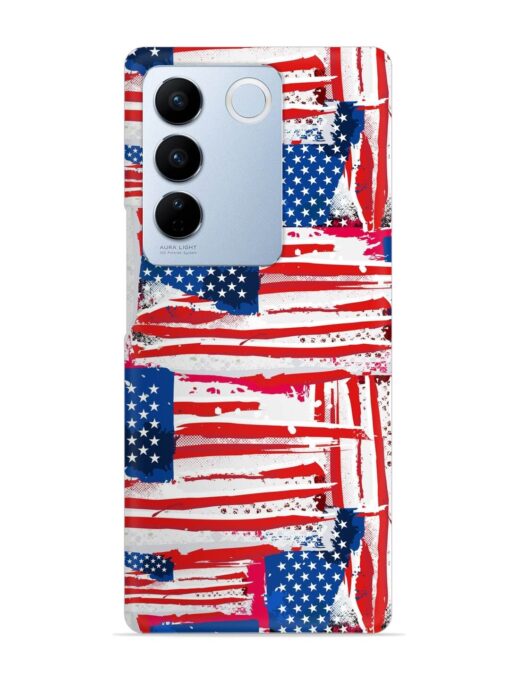 Usa Flag Seamless Snap Case for Vivo V27 (5G) Zapvi