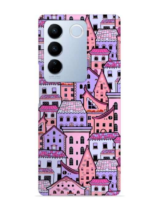 Seamless Pattern Houses Snap Case for Vivo V27 (5G) Zapvi