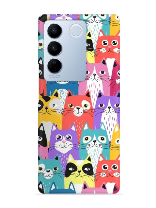 Funny Cartoon Cats Snap Case for Vivo V27 (5G)