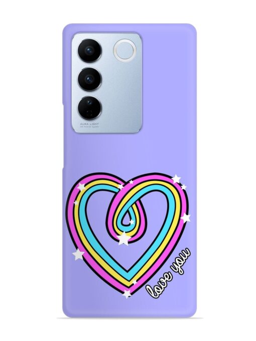 Colorful Rainbow Heart Snap Case for Vivo V27 (5G) Zapvi