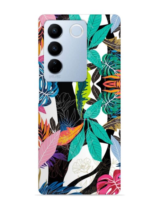 Floral Pattern Bright Snap Case for Vivo V27 (5G)