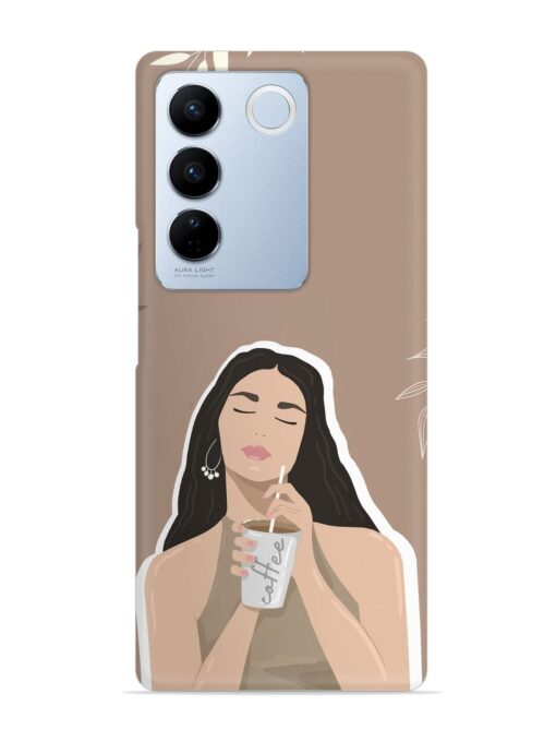 Girl With Coffee Snap Case for Vivo V27 (5G)