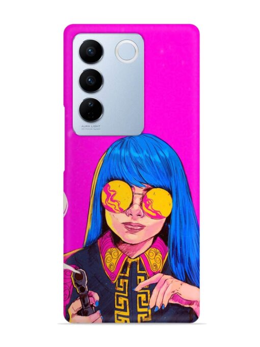 Aesthetic Anime Girl Snap Case for Vivo V27 (5G)