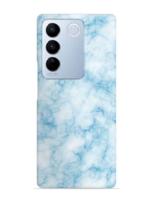 Blue White Natural Marble Snap Case for Vivo V27 Pro (5G)