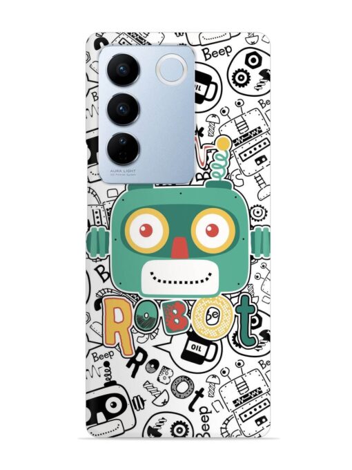 Robot Modern Seamless Pattern Snap Case for Vivo V27 Pro (5G)