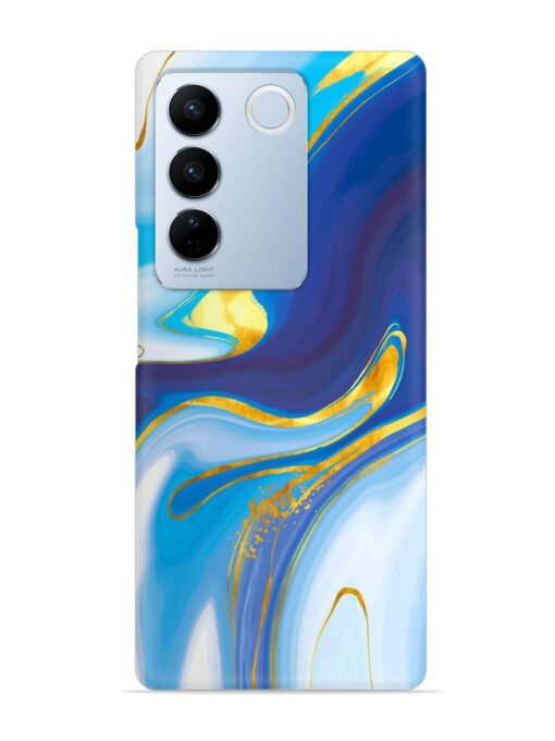 Watercolor Background With Golden Foil Snap Case for Vivo V27 Pro (5G) Zapvi