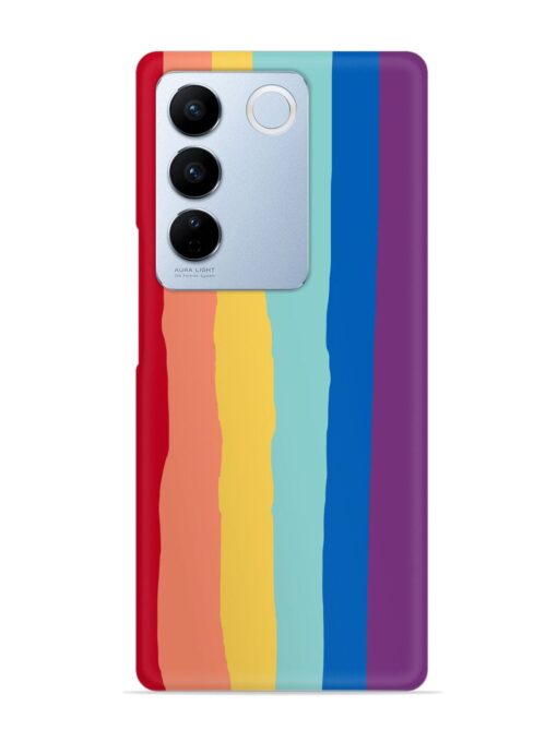 Rainbow Genuine Liquid Snap Case for Vivo V27 Pro (5G) Zapvi