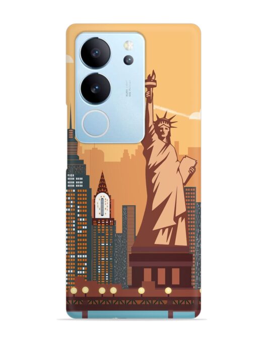 New York Statue Of Liberty Architectural Scenery Snap Case for Vivo V29 (5G) Zapvi