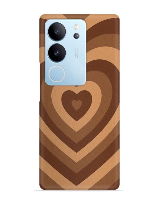 Brown Heart Snap Case for Vivo V29 (5G) Zapvi