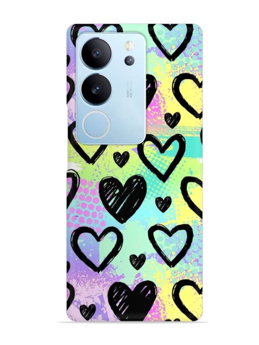 Bright Pattern Hearts Snap Case for Vivo V29 (5G) Zapvi