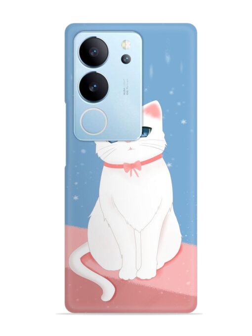 Cute White Cat Snap Case for Vivo V29 (5G)