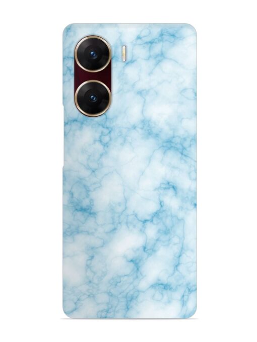 Blue White Natural Marble Snap Case for Vivo V29E (5G) Zapvi