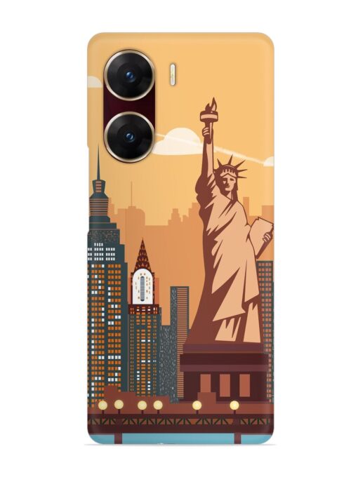 New York Statue Of Liberty Architectural Scenery Snap Case for Vivo V29E (5G) Zapvi