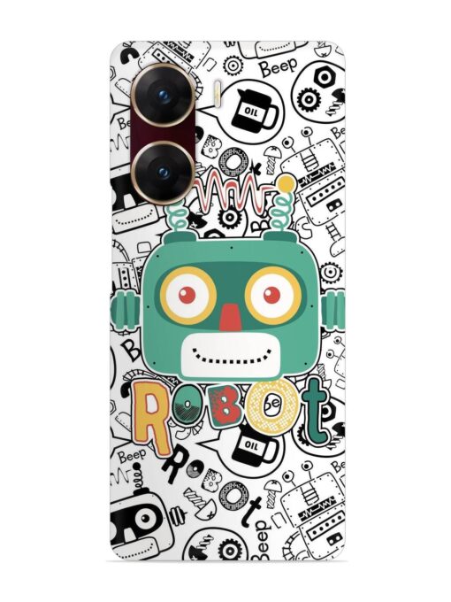 Robot Modern Seamless Pattern Snap Case for Vivo V29E (5G) Zapvi