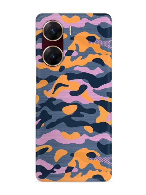 Camouflage Army Military English Orange Art Snap Case for Vivo V29E (5G) Zapvi