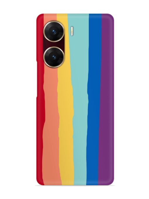 Rainbow Genuine Liquid Snap Case for Vivo V29E (5G) Zapvi