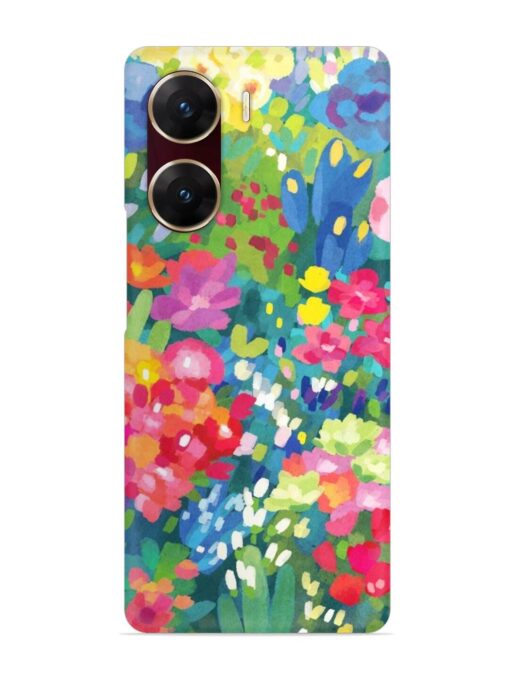 Watercolor Flower Art Snap Case for Vivo V29E (5G)